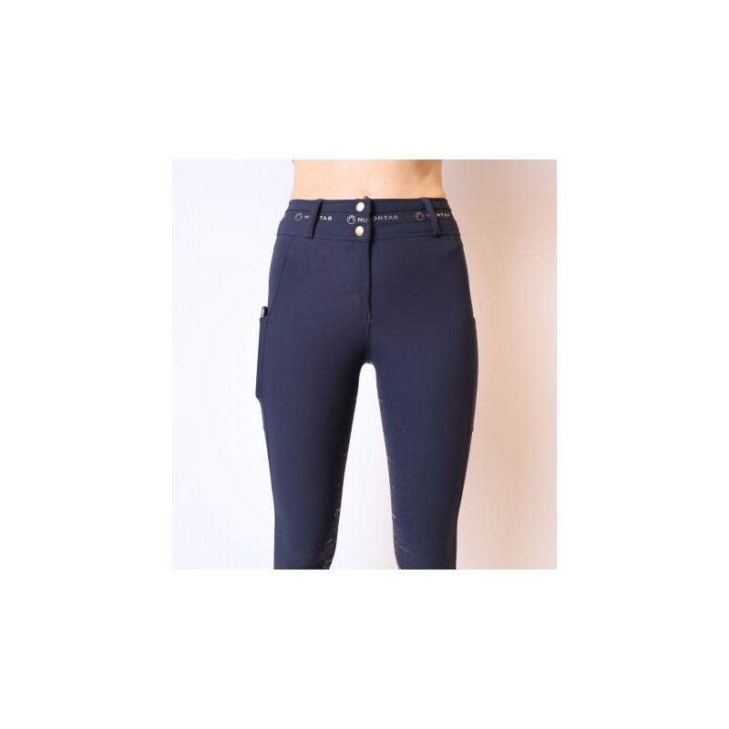 PANTALON LUNA BLEU MARINE OR GRIP GENOU TAILLE HAUTE SS23 MONTAR