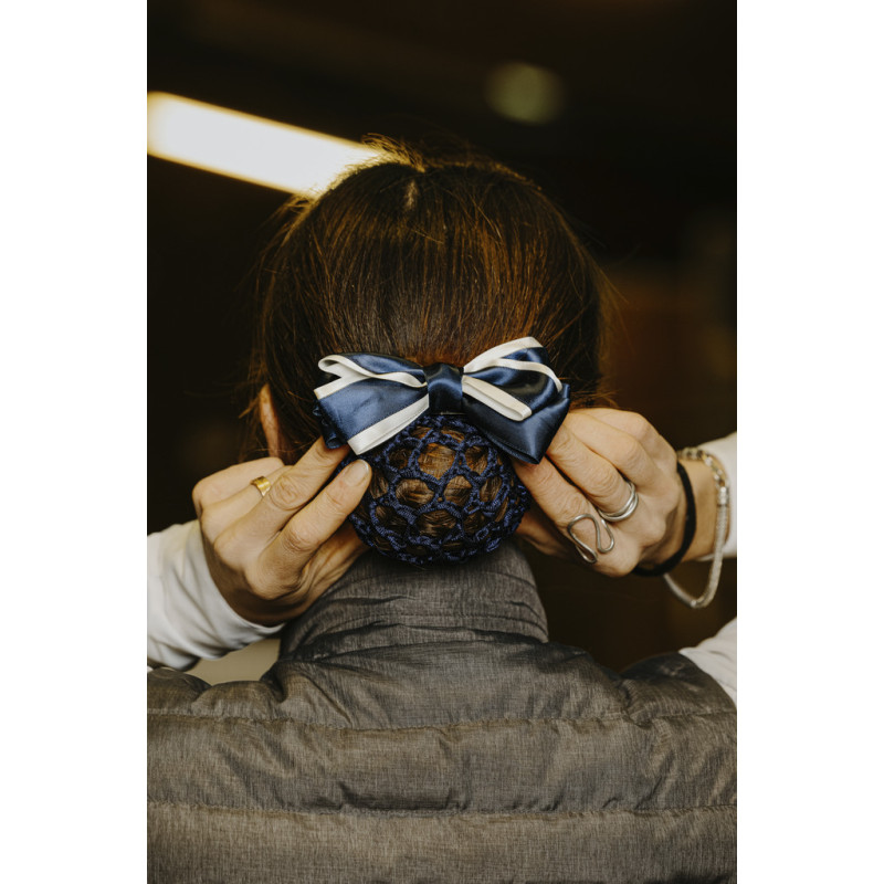 RESILLE BARETTE DUO MARINE BLANC EQUITHEME