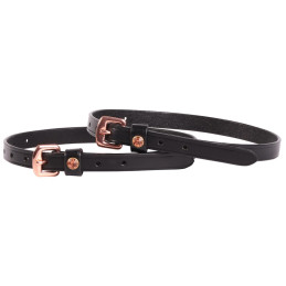 LANIERE EPERON CUIR NOIR ROSEGOLD HARRY'S HORSE