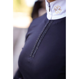 POLO CONCOURS MANCHES LONGUES VENUSIA NOIR JL JUMP