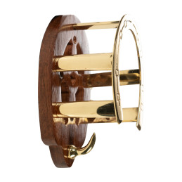 PORTE BRIDON EN BOIS ET LAITON HKM