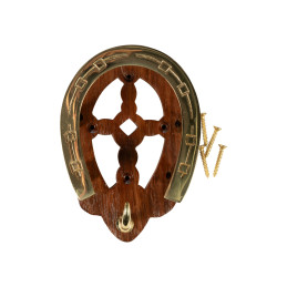 PORTE BRIDON EN BOIS ET LAITON HKM