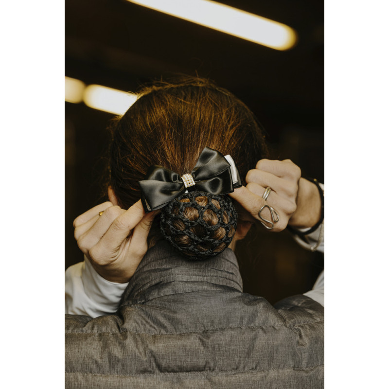 RESILLE BARRETTE PERLE NOIR BLANC EQUITHEME