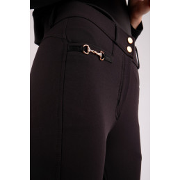PANTALON MOLLY TAILLE HAUTE NOIR ROSEGOLD MONTAR