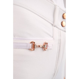 PANTALON MOLLY TAILLE HAUTE BLANC ROSEGOLD MONTAR