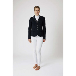 VESTE DE CONCOURS NOIRE LISERE BLANC HORZE
