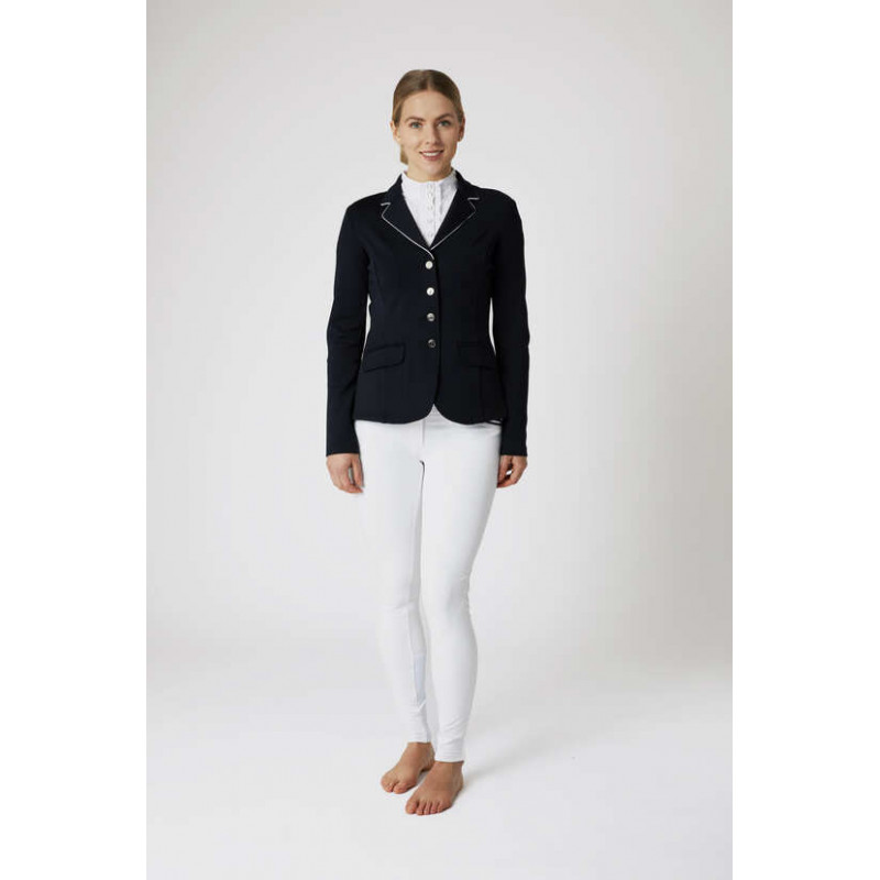 VESTE DE CONCOURS NOIRE LISERE BLANC HORZE