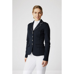 VESTE DE CONCOURS NOIRE LISERE BLANC HORZE