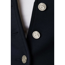 VESTE DE CONCOURS NOIRE LISERE BLANC HORZE