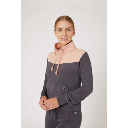HOODIE JADE ROSE ET GRIS HORZE